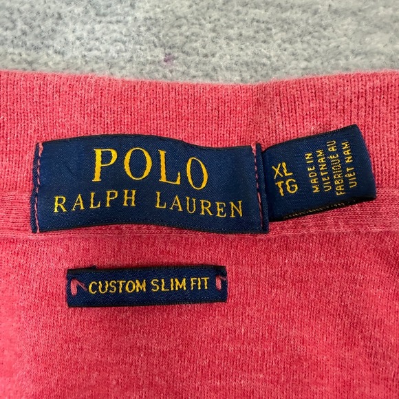 Polo Ralph Lauren Polo Shirt Women XL Pinkl‎ Custom Slim Fit Short Sleeve - Picture 2 of 6